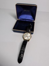 March 1970 Vintage Seiko 7005 2000 Automatic Leather Watch Gold Rare & Box