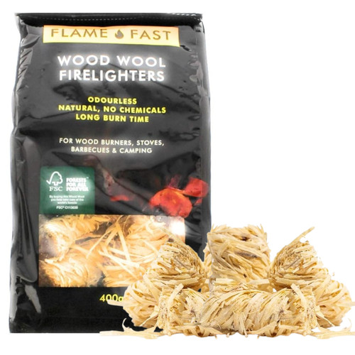 Wood wool firelighters natural - wood,