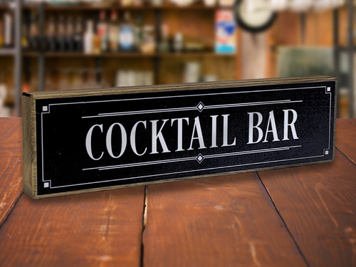 Cocktail bar sign rustic - cocktail, sign,