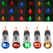 12V 8MM-16MM Car Symbol LED Dash Panel Warning Pilot Light Bulb Indicator Lamp