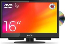 Cello 16" TV DVD Combo 2024 – Freeview FreeSat Built-in Speakers UK Made