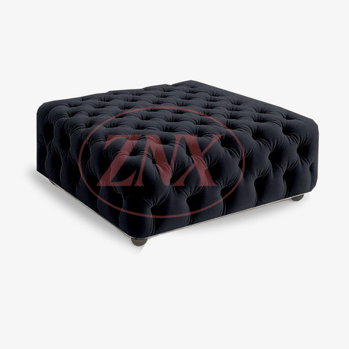 Diamond tufted velvet ottoman - diamond,