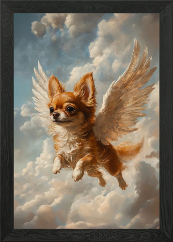 Brown chihuahua with angel - chihuahua,