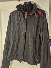 Super Dry Windcheater Waterproof Jacket Size XXL Black and Red Full Zip VGC