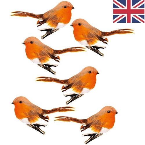 12x clip christmas robins - on,