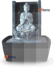 Zen'Light Nirvana Indoor Fountain, Waterfall with Buddha and White LED Lighting