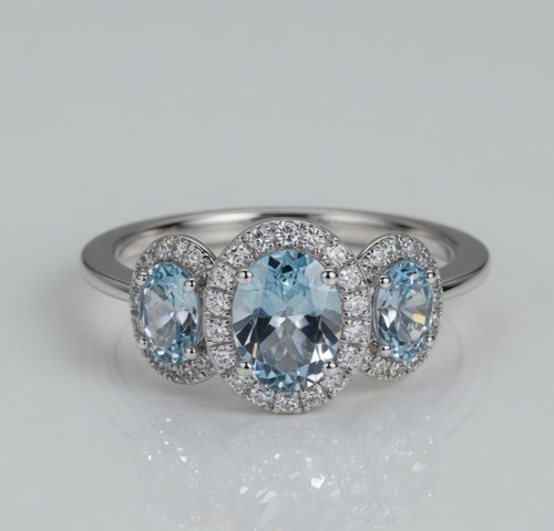 9ct white gold aquamarine - 9ct,