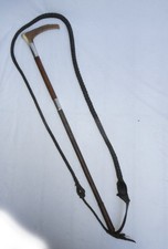 Victorian - Callow & Son - Hunting Crop Whip & Lash Silver - Antique - 1896