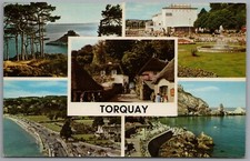 TORQUAY Devon Multiview Postcard Posted 1968