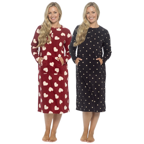 Ladies fleece nightie long - fleece,
