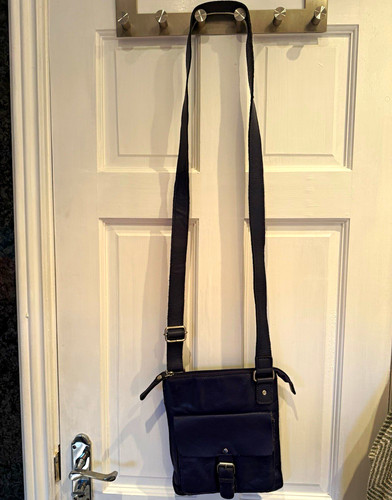 Rowallan navy leather - navy, handmade
