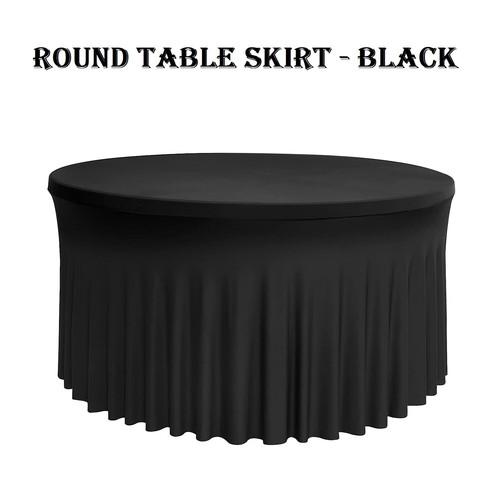 Black round table cloth - cloth, skirt