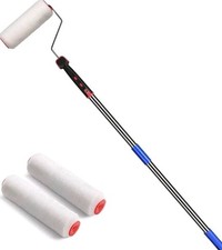 Paint Roller Kit with Extendable 8ft Stainless Steel Pole For Walls & Ceilings