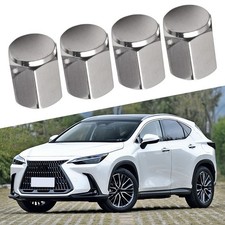 For Lexus CT200h ES350 LX570 RX350 IS350 Tire Pressure Valve Cap Set Of-4 Silver
