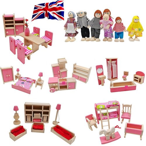 Wooden doll house furniture - wooden,