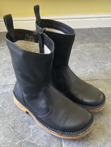 Swedish hasbeens black - black, leather