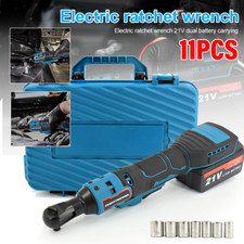 Electric Cordless Right Ratchet 3/8'' 90° Angle Wrench Power w/2 Battery&Charger