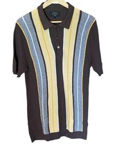 BEAMS PLUS Stripe Cotton Polo Shirt Size L Used
