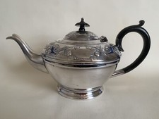 Silver Plated Decorative Tea Pot Civic Sheffield ornate super nice VGC