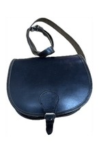 Vintage Leather Handbag Satchel Black Cartridge bag
