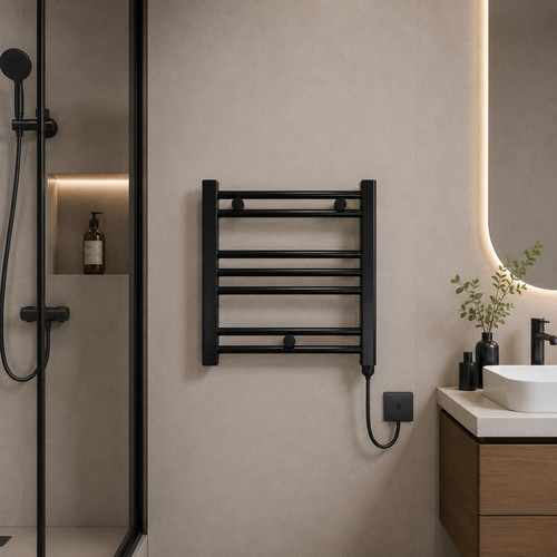 Black electric towel rail - electric,
