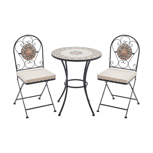 Round mosaic table folding - mosaic, table/folding