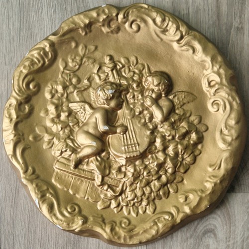 Vtg plaster chalkware gold - vtg,