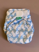 £18 TotsBots EasyFit All-In-One Reusable Cloth Nappy Nappies Blue, fits 8-35lbs
