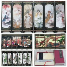 6 Panel Oriental Beauties Screen Room Divider Wood Folding Partition Top Quality