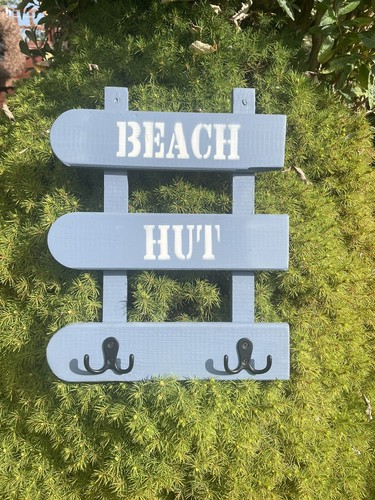 New wooden beach hut sign - new,