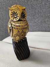 Vintage Art  Owl on Log