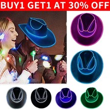Men LED Cowboy Hat Women Disco Western Costume Play Dress Up Party Cowboy Hat