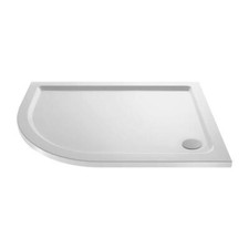 Shower Tray Walk In Slimline Enclosure Offset Quad Stone Resin White 1200 x800mm