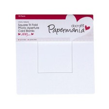 Papermania 300 GSM Square Tri Fold Window Aperture Card Blanks Envelopes 10Pack