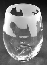 CAIRN TERRIER Frieze Boxed 36cl Crystal Stemless Wine / Water Glass