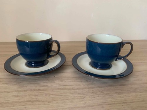 Pair denby boston blue cups - of,