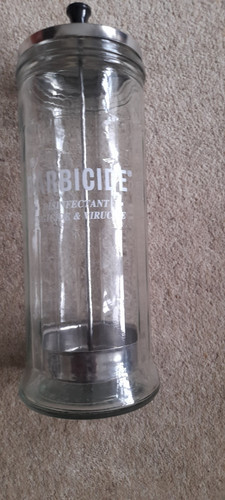 Vintage barbicide jar - vintage,