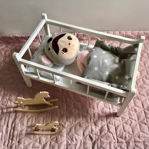 Wooden doll bed white with - wooden,