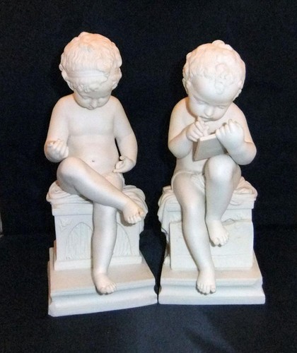 Pair 19th parian porcelain - c.19th,