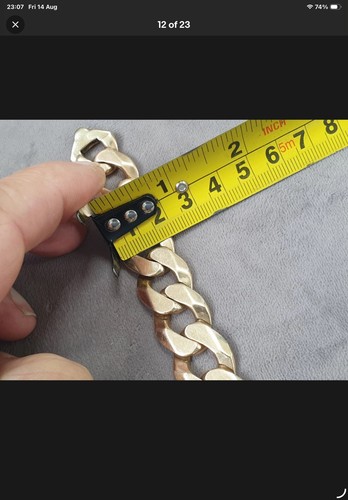 Solid 9ct gold curb bracelet - solid,