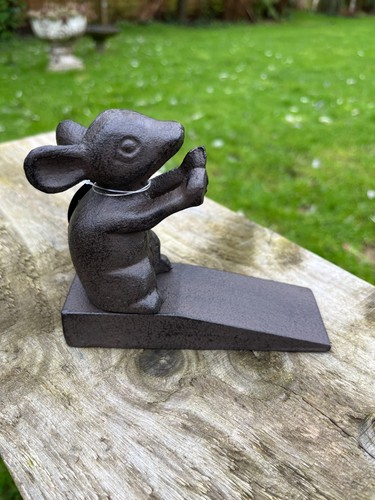 Cast iron mouse door stop - cast,
