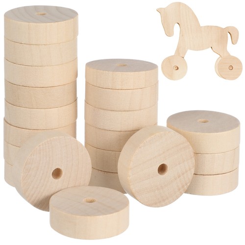 20pcs wooden wheels mini - 20pcs,