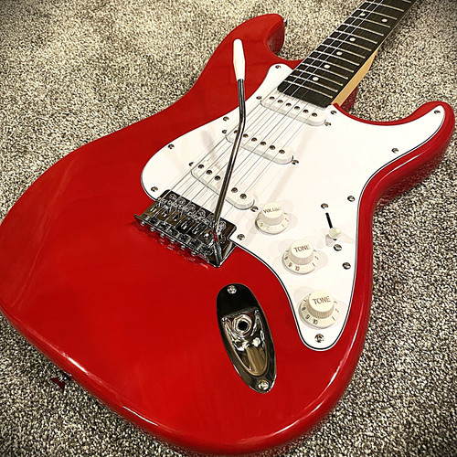 Red electric guitar - red,