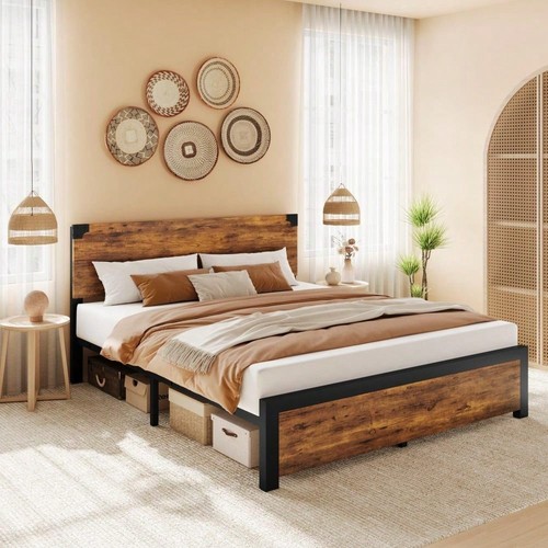 Platform bed frame with - frame,