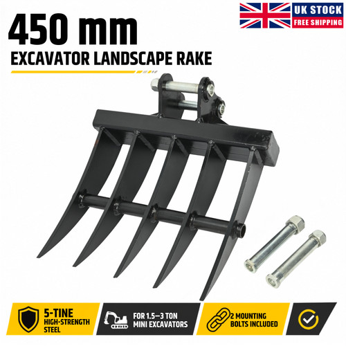 Mini excavator land rake - mini,