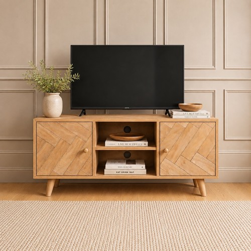 Solid mango wood stand - tv,