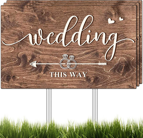 Wedding this way sign - this, 3