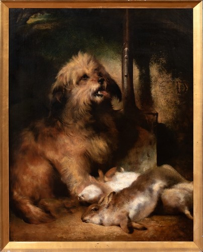 Large 19th century terrier dog - large,