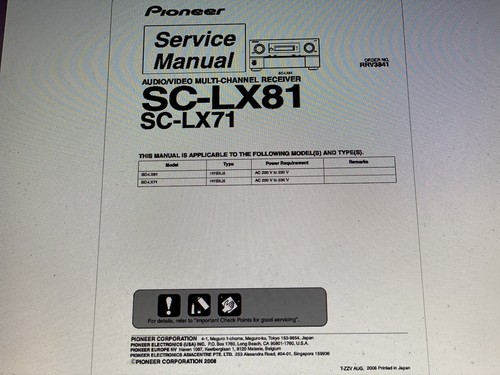 Pioneer lx81 service manual - pioneer, sc-lx81