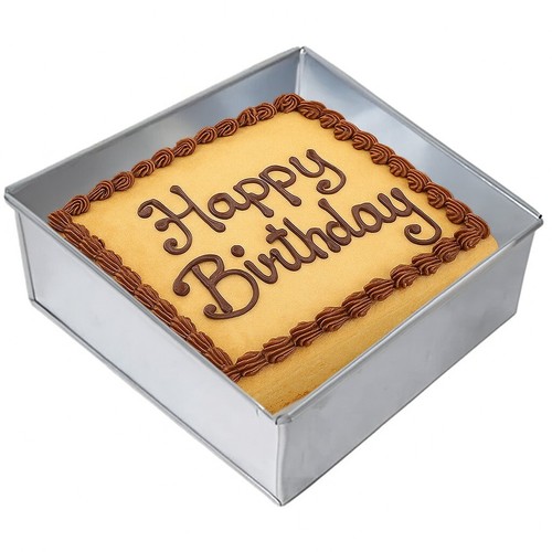 Single square deep cake - single, 4"